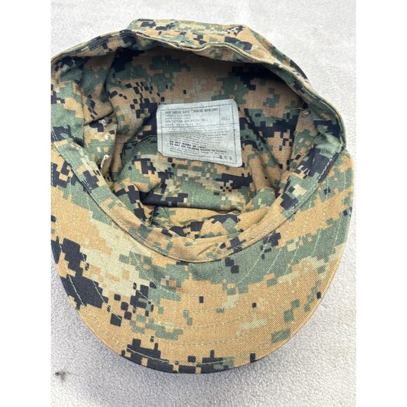 USMC Hat Cap Fitted Mens Small Woodland MARPAT Camo Garrison Eight Point EGA - Picture 5 of 7